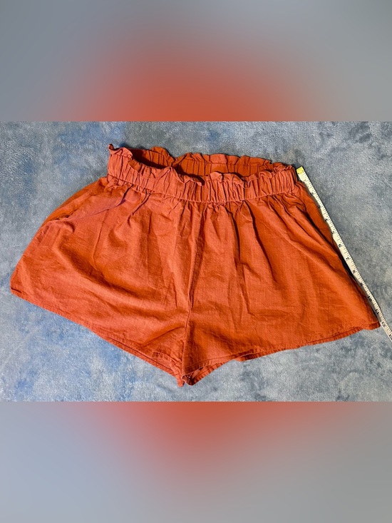 Valia Pants - Valija 100% COTTON Women's Rust Paperbag Waist Shorts